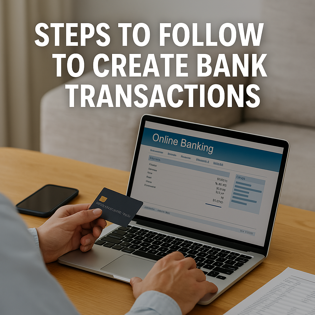 Steps to follow to create bank transactions Steps to follow to create bank transactions