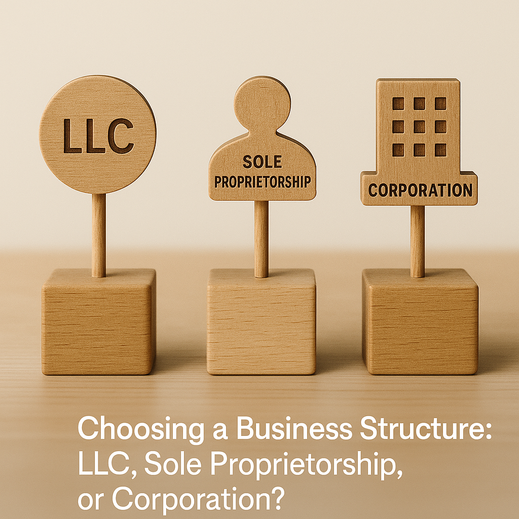 Choosing a Business Structure: LLC, Sole Proprietorship, or Corporation?