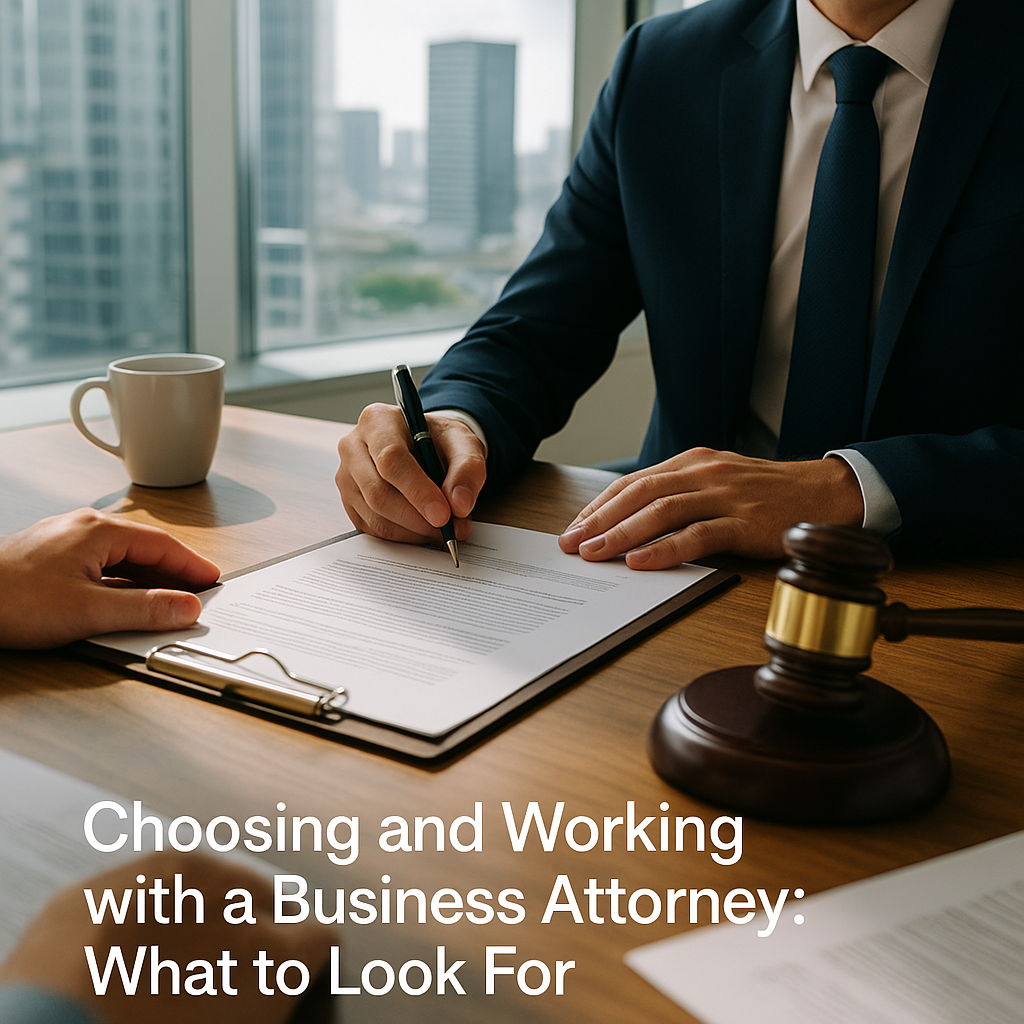 Choosing and Working with a Business Attorney What to Look For Choosing and Working with a Business Attorney: What to Look For